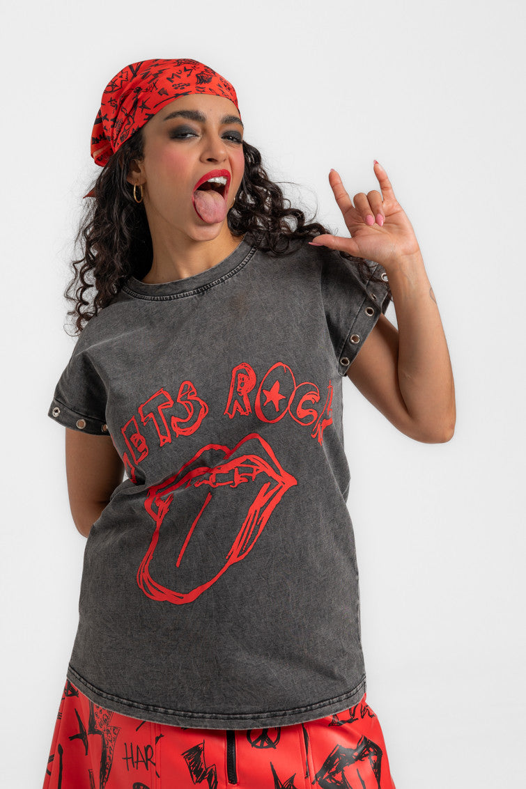 CAMISETA SIN MANGAS CORTE CANALLA ROCK AND ROLL LOLINA
