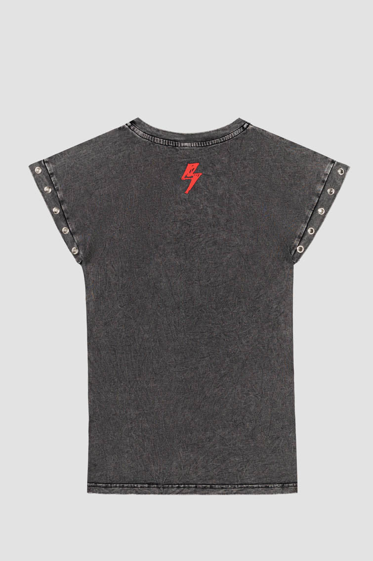 CAMISETA SIN MANGAS CORTE CANALLA ROCK AND ROLL LOLINA
