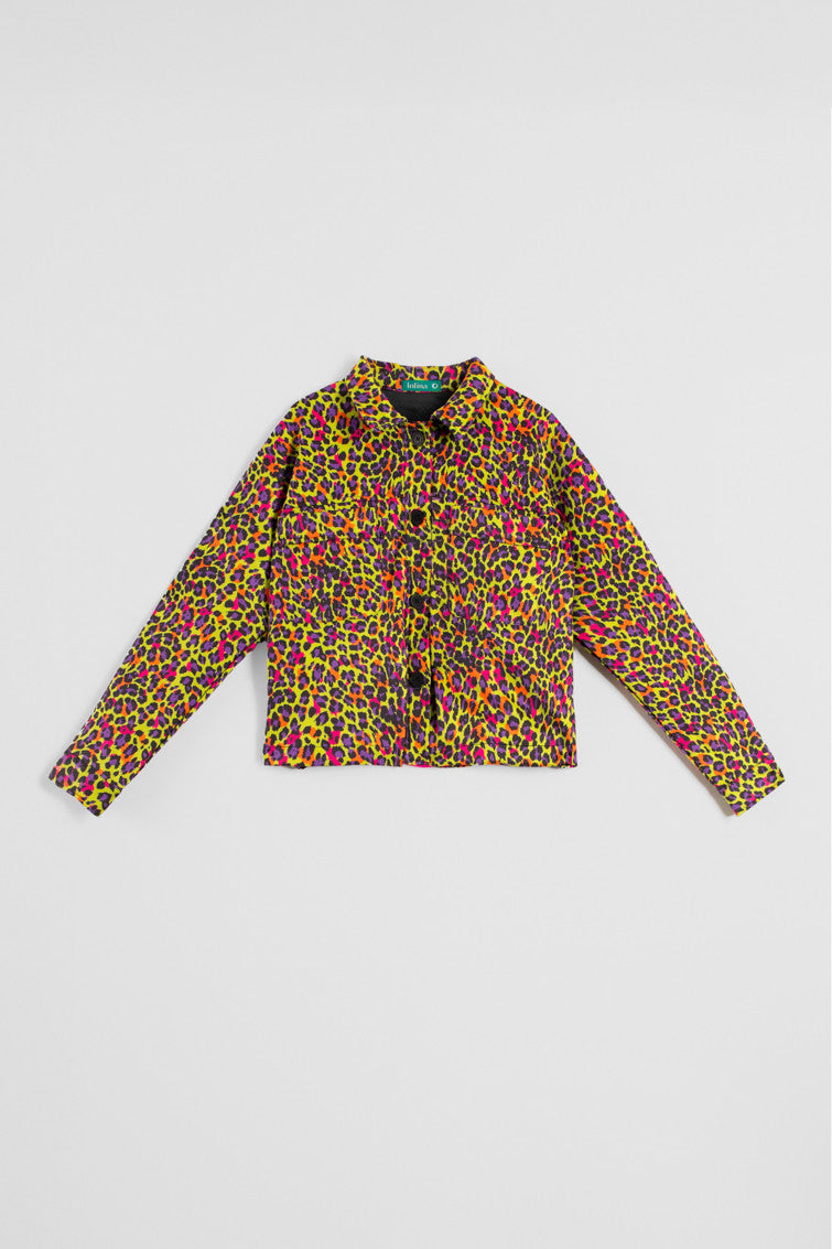 CAZADORA OVER BOLSILLOS SOLAPA DE ESTAMPADO ANIMAL VERDE LOLINA