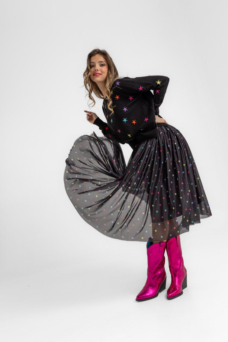 FALDA MIDI DE TUL CON VOLUMEN STARS LOLINA