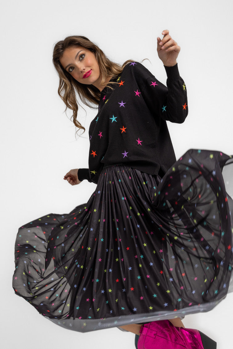 FALDA MIDI DE TUL CON VOLUMEN STARS LOLINA