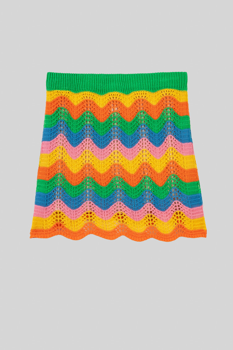 MINIFALDA CALADA DE ONDAS MULTICOLOR ÉCHATE FLORES LOLINA