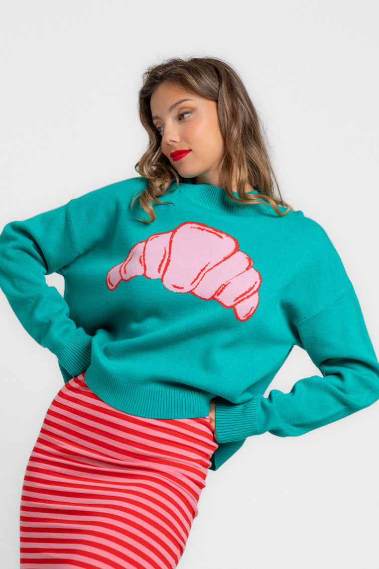 SUÉTER CROP CROISSANT LOLINA