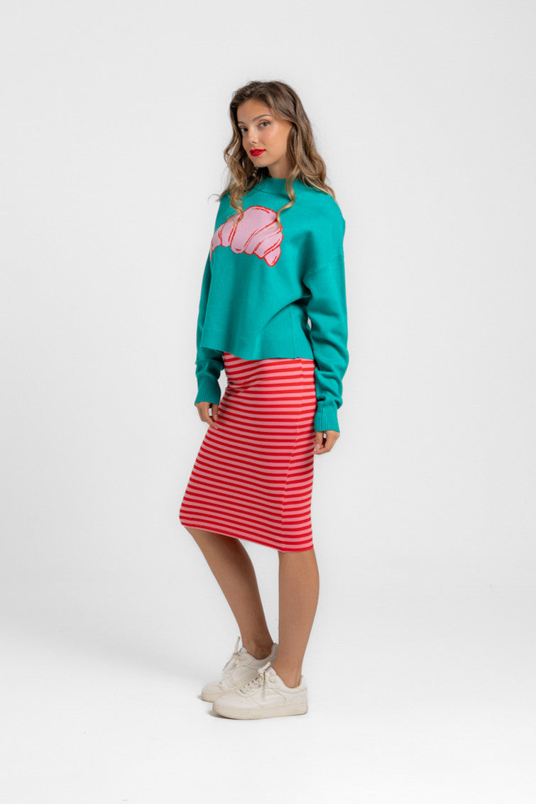 SUÉTER CROP CROISSANT LOLINA
