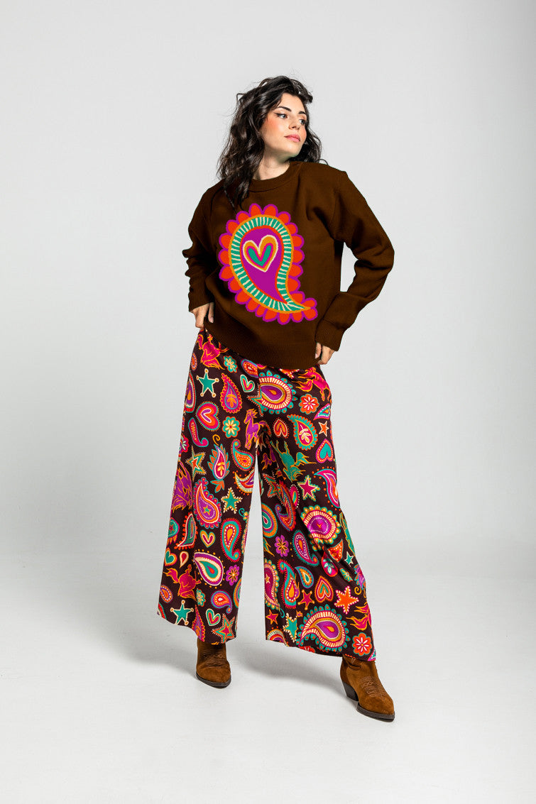 SUÉTER OVERSIZE ESTAMPADO ESPIGA LOLINA