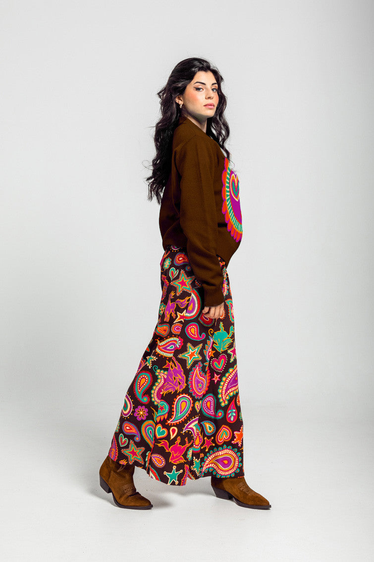 SUÉTER OVERSIZE ESTAMPADO ESPIGA LOLINA