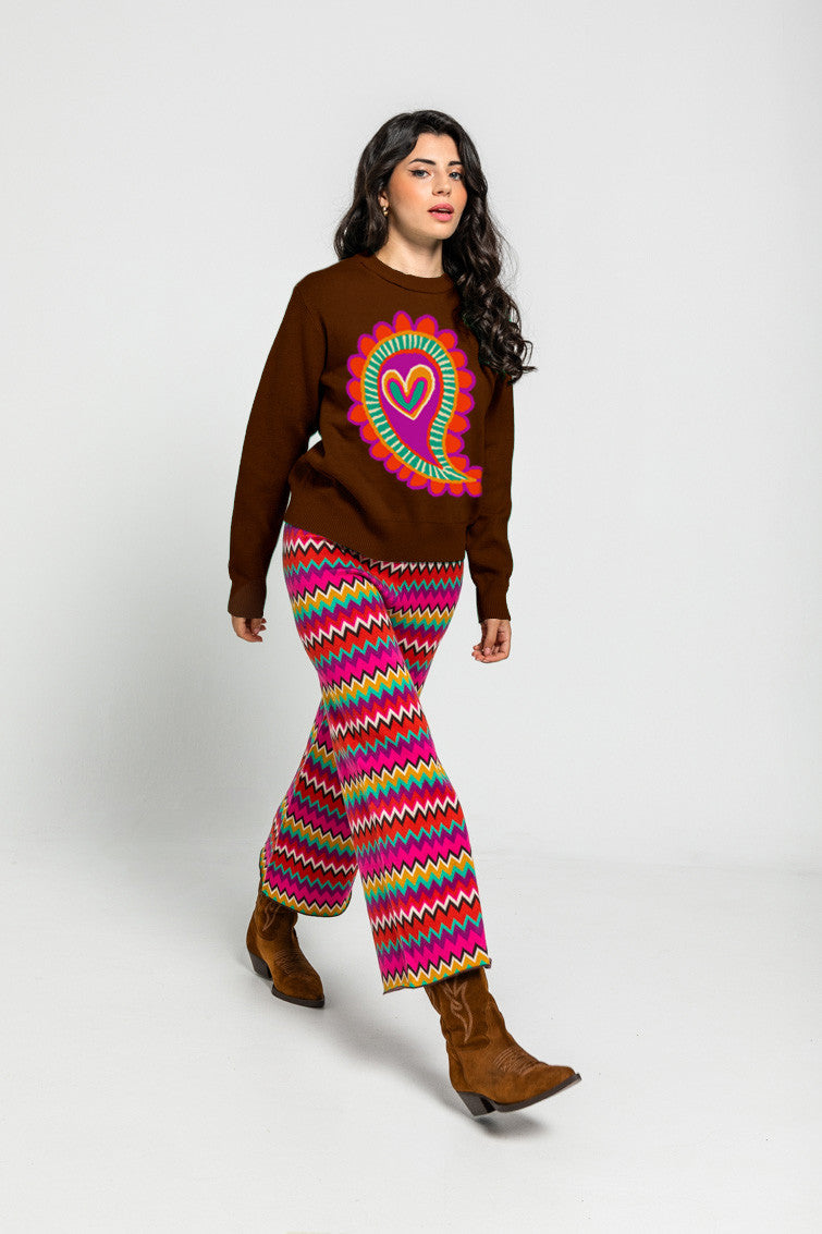 SUÉTER OVERSIZE ESTAMPADO ESPIGA LOLINA