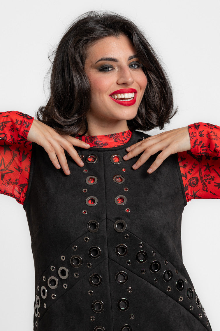 TOP DRAPEADO MANGA LARGA ROCK AND ROLL LOLINA