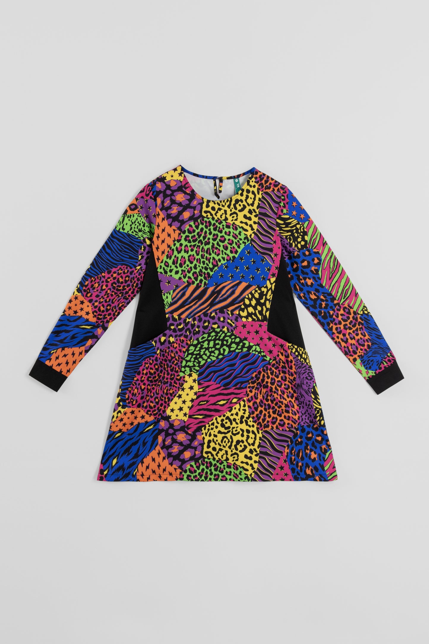 VESTIDO CORTE A BOLSILLOS DE ESTAMPADO VARIADO ANIMAL PRINT LOLINA
