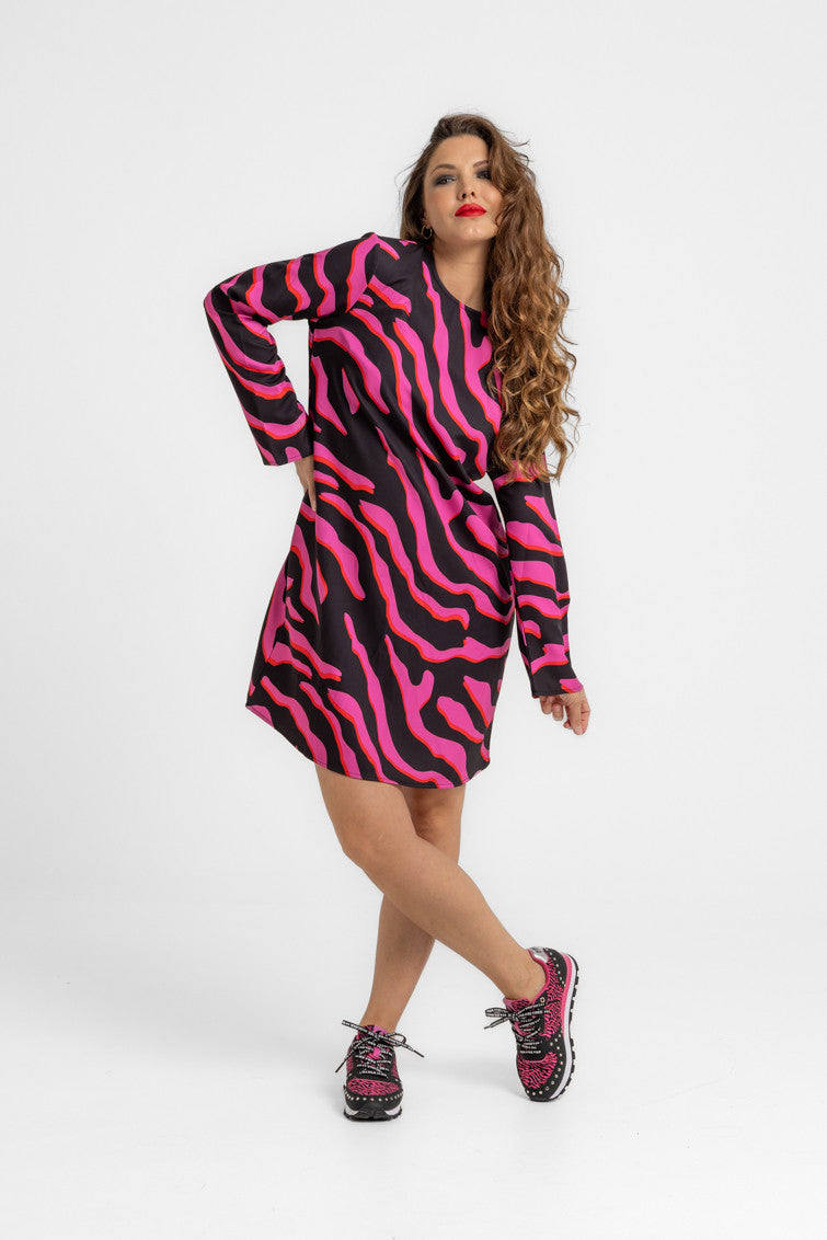 VESTIDO CUELLO REDONDO CORTE A FEM REX LOLINA
