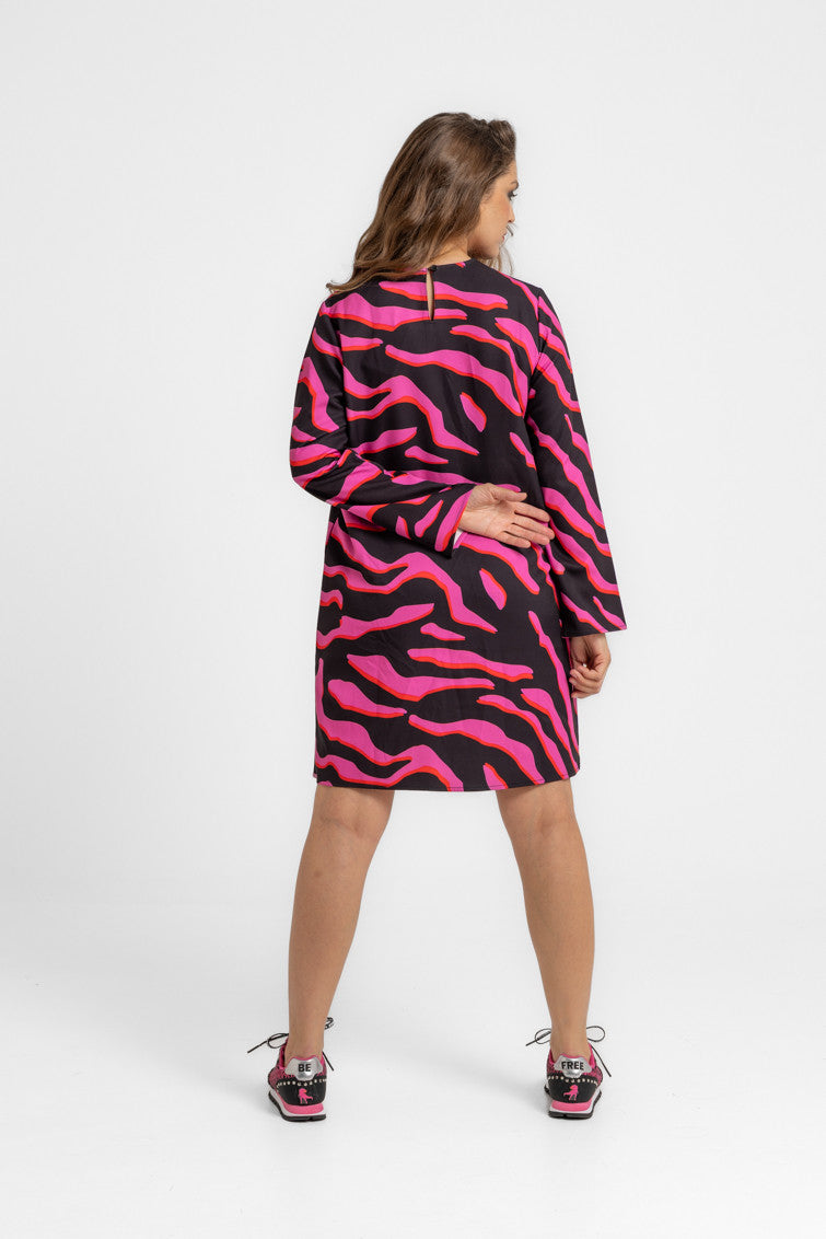 VESTIDO CUELLO REDONDO CORTE A FEM REX LOLINA