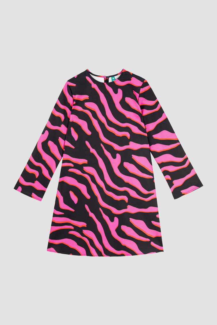 VESTIDO CUELLO REDONDO CORTE A FEM REX LOLINA