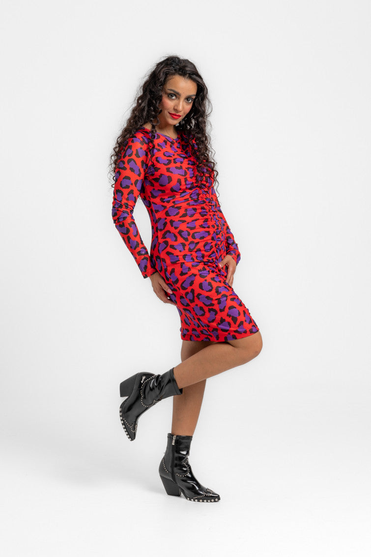 VESTIDO DRAPEADO CENTRAL ANIMAL INSTINCT LOLINA