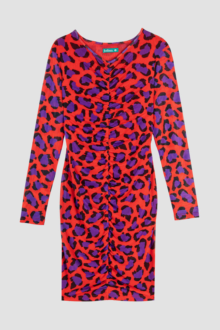 VESTIDO DRAPEADO CENTRAL ANIMAL INSTINCT LOLINA