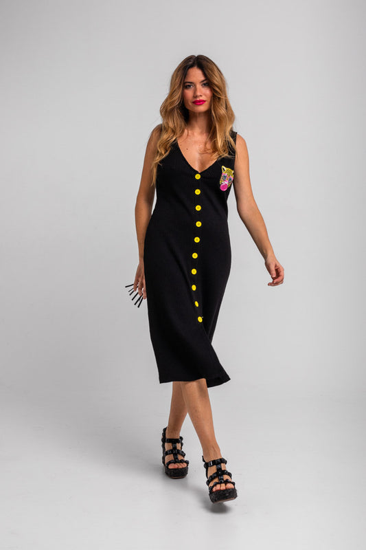 VESTIDO MIDI CANALÉ CON PANTERA LET´S GO TO THE BEACH LOLINA