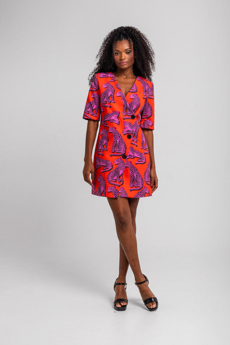 VESTIDO MINI BOTONES PINK PANTHER LOLINA