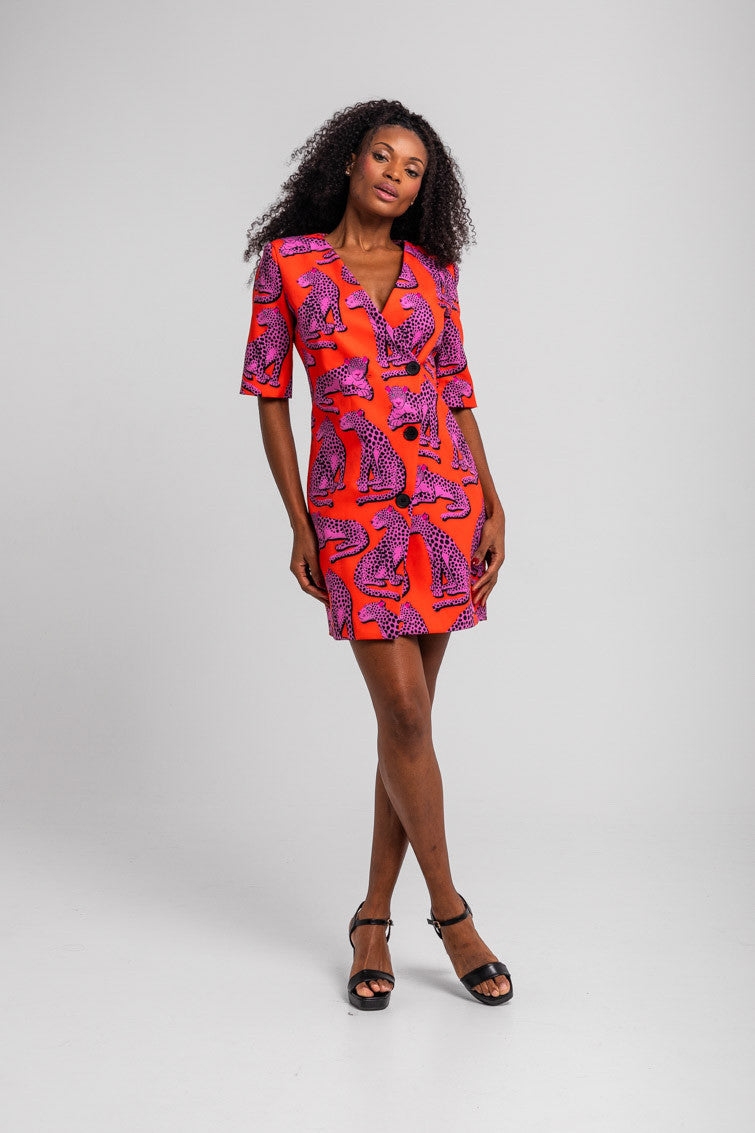 VESTIDO MINI BOTONES PINK PANTHER LOLINA