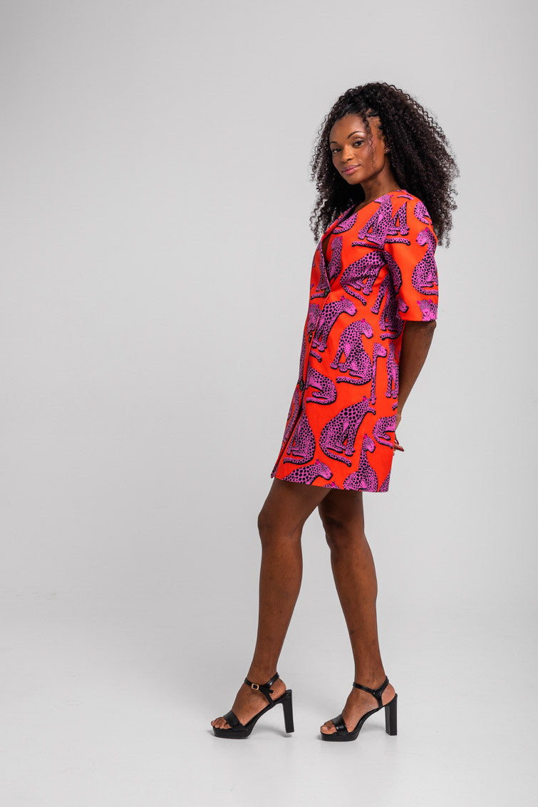 VESTIDO MINI BOTONES PINK PANTHER LOLINA