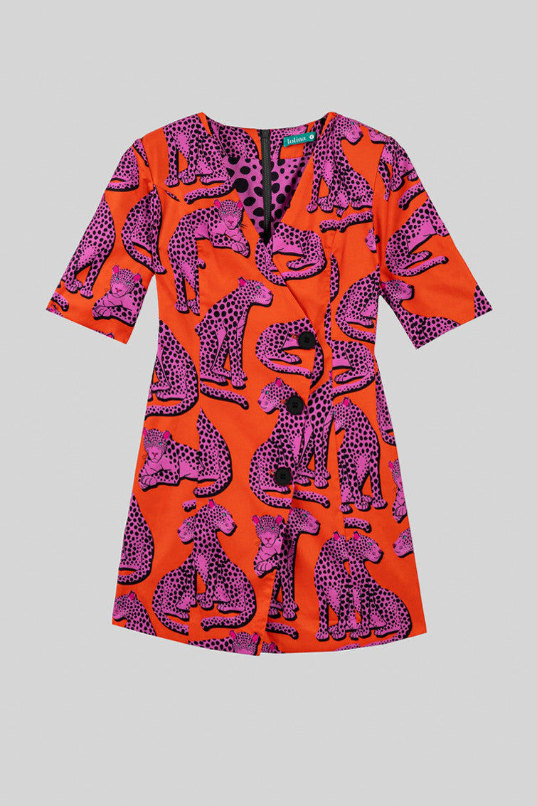 VESTIDO MINI BOTONES PINK PANTHER LOLINA