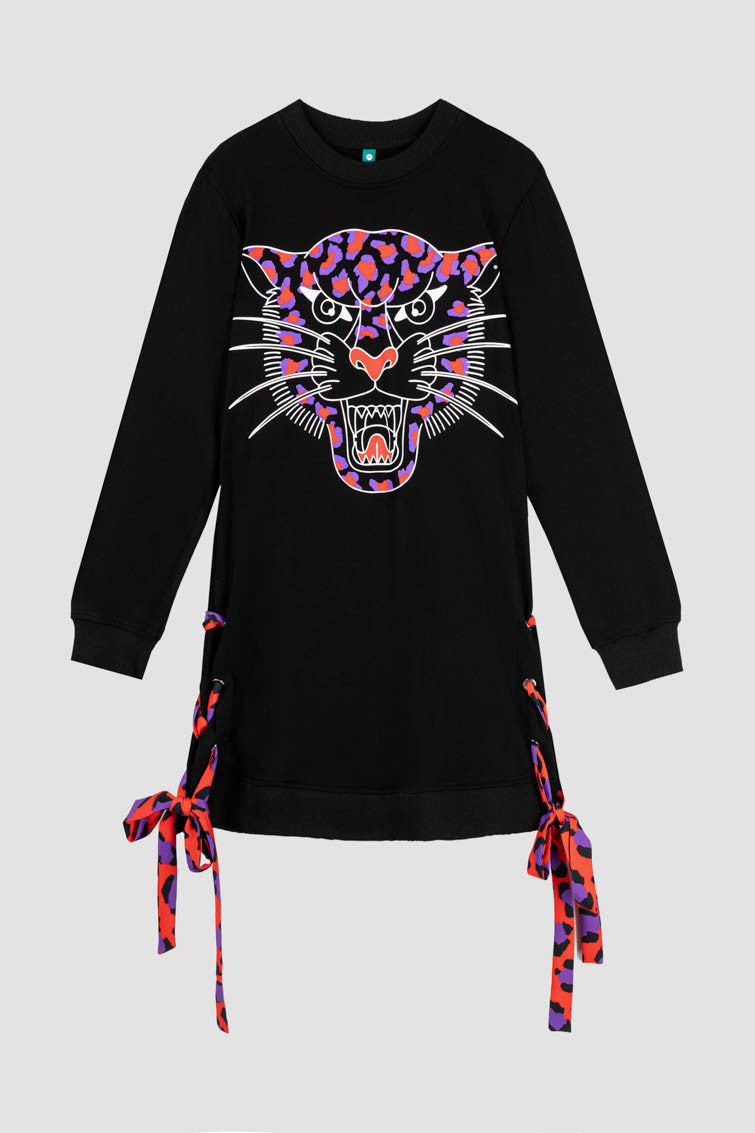 VESTIDO SUDADERA CON LAZADA LATERAL YOU´RE GONNA HEAR ME ROAR LOLINA