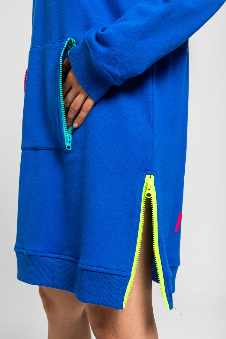 VESTIDO SUDADERA CREMALLERAS GARABATOS ROBOTS LOLINA