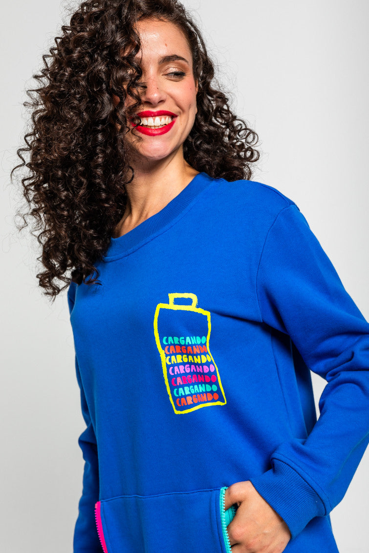 VESTIDO SUDADERA CREMALLERAS GARABATOS ROBOTS LOLINA